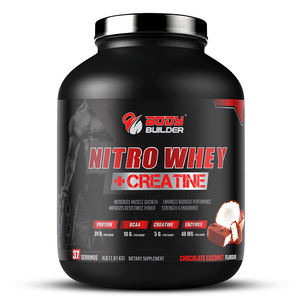 Body Builder Nitro Whey + Creatine, Chocolate Coconut, 4 LB