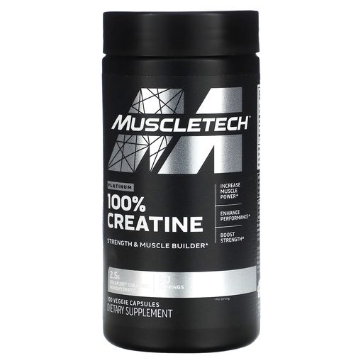 Muscletech 100% Creatine Capsules, 100 Veggie Capsules