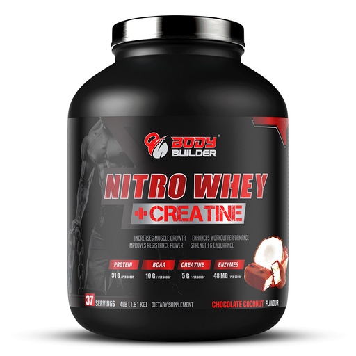Body Builder Nitro Whey + Creatine, Chocolate Coconut, 4 LB